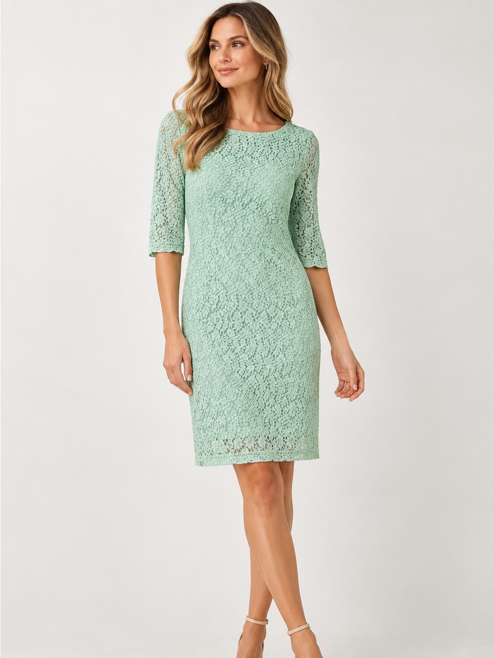 Pendleton Mint Green Lace Sheath Shift Dress Sz 10 Wedding Guest